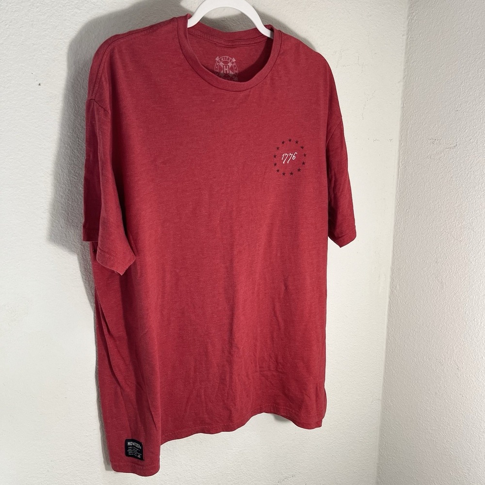 Howitzer Patriot MFG. T-Shirt Adult Size 2XL Red Short Sleeve Mens Flag Flaws*